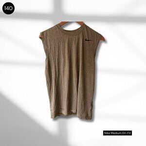 Nike Dri-FIT Sleeveless Shirt | Medium | Brown Athletic Top